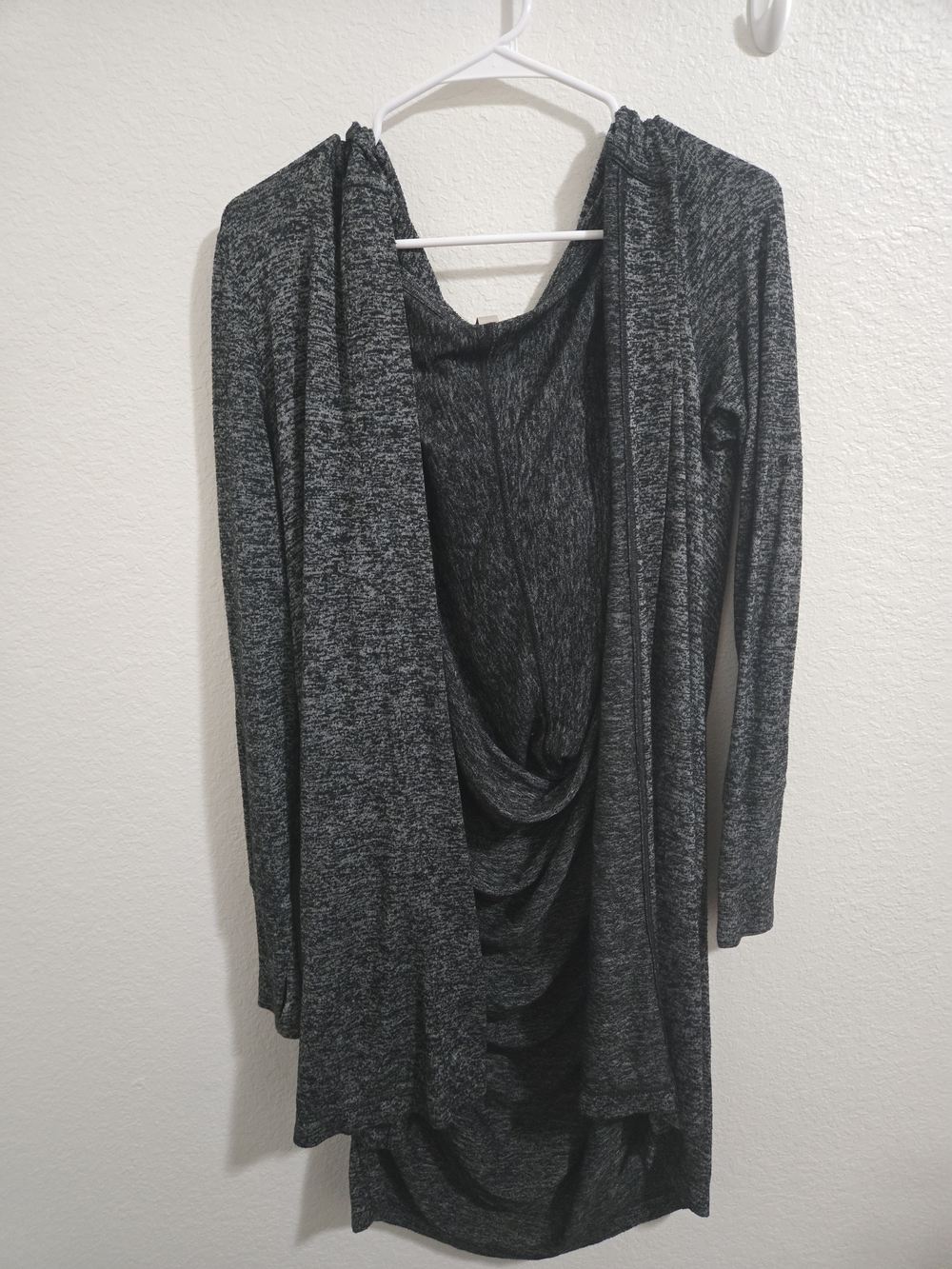 Athleta | Charcoal Heather Open-Front Draped Cardigan